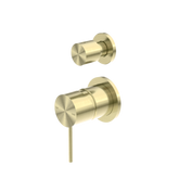 Mecca Shower Nero Mixer With Divertor Separate Back Plate - Brushed Gold